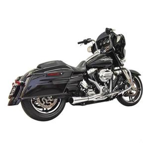 BASSANI ROAD RAGE 2 INTO 1 SHORT EXHAUST SYSTEM IN CHROME FOR HARLEY DAVIDSON 19&hellip;