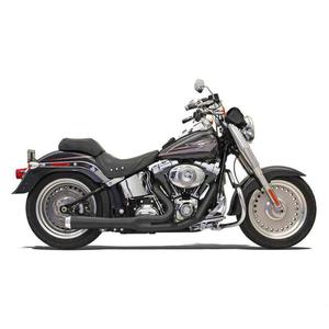Exhausts: BASSANI ROAD RAGE 2 INTO 1 SYSTEM IN BLACK SHORT MEGAPHONE FOR HARLEY DAVIDSON 1986-2017 SOFTAIL (EXCEPT 2009 FXSTSSE & 2013-2016 FXSB/SE) (12122J)