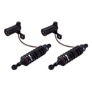 Suspension Parts: PROGRESSIVE SUSPENSION 990 SERIES 13 INCH HEAVY DUTY SHOCKS WITH RESERVOIR IN BLACK FINISH FOR HARLEY DAVIDSON 1999-2022 TOURING (EXCLUDING FL TRIKE) MODELS