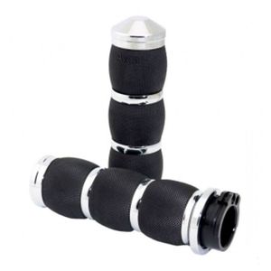 AIR CUSHIONED GRIPS IN CHROME FOR 2008-2023 HARLEY DAVIDSON ELECTRONIC THROTTLE MODELS