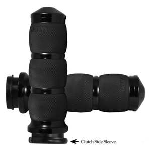 Fuel Cans: AIR CUSHIONED GRIPS IN BLACK FOR 2008-2023 HARLEY DAVIDSON ELECTRONIC THROTTLE MODELS (AIR-90-ANO-FLY)