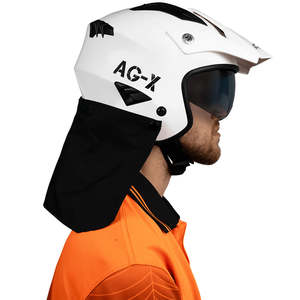Open Face Helmets: RXT AG-X Farm Helmet with Neck Curtain - Solid Colours