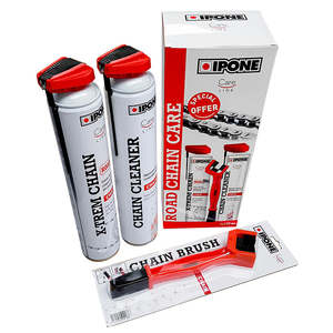 Road Chain Care Kit - 750ml Cleaner/ 750ml Lube/ Brush IPONE. DG ^ (800736)