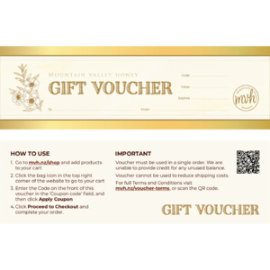 Products: Gift Voucher - Mountain Valley Honey