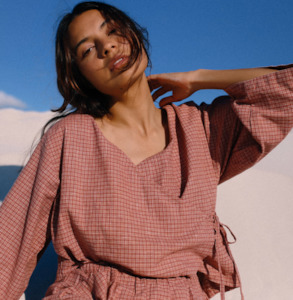 Mia Wrap Top - Picnic Hemp