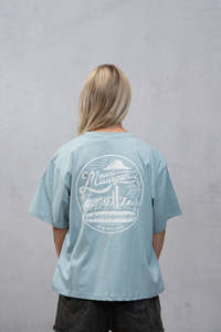 Mount Longboards: Mount Retro Women's Tee - Tropical Blue