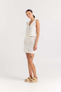 New Arrivals: Messina Knit Mini Skirt - Vanilla