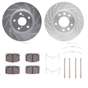 MAZDA FD3 RX7 FRONT DRILLED/SLOTTED BRAKE ROTOR AND PAD KIT