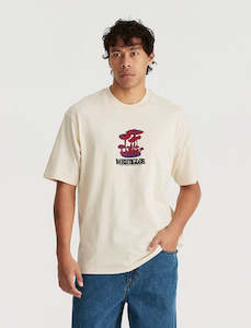 Mens Tops: WRANGLER PSILOCYBE SLACKER TEE - ECRU