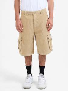 WORSHIP PODIUM CORD CARGO SHORT - FADED KHAKI