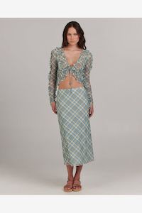 EVELYN MIDI SKIRT -  PICNIC CHECK