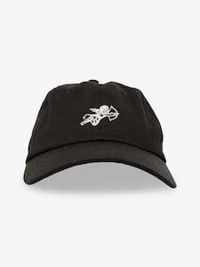 Accessories: WORSHIP CHERUB CANVAS DAD HAT - BLACK