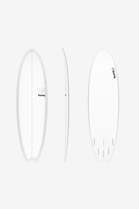 TORQ TET 7'2" MOD FISH - WHITE / PINLINE