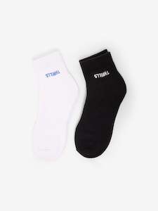 MINIMAL THRILLS 2 PACK SOCK - WHITE BLACK