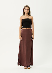AFENDS GRACE - CUPRO MAXI SKIRT - HAZELNUT