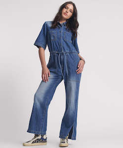 W Pants: ONE TEASPOON VERONICA DENIM JUMPSUIT - WESTLAND BLUE