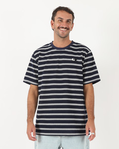JIVE STRIPE TEE - NAVY