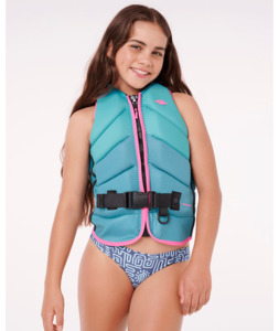RIP CURL KIDS DAWN PATROL BUOY VEST - AQUA