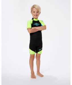 Wetsuits: RIP CURL GROMS OMEGA BACK ZIP SPRING SUIT - LEMON