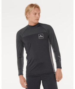 Shorts: RIP CURL DRIVE UPF LONG SLEEVE RASH VEST - BLACK