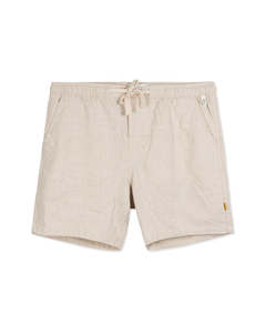 Shorts: CRITICAL SLIDE CRUISER LINEN SHORT - ECRU