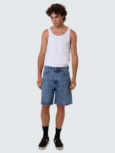 Shorts: THRILLS SLACKER DENIM SHORT - STONED BLUES