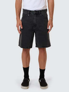 THRILLS SLACKER DENIM SHORT - ASH BLACK