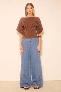 MON RENN VENTURE KNIT TOP - CACAO