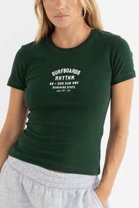 Tops: RHYTHM SURF EVERYDAY TEE - FOREST