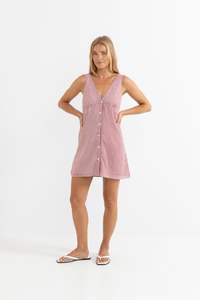 RHYTHM LOLA CHECK MINI DRESS - FIRE