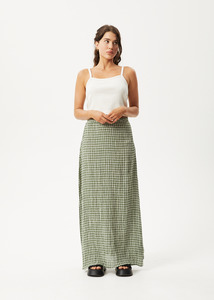 Skirts: BASE SEERSUCKER MAXI SKIRT - DEEP GREEN