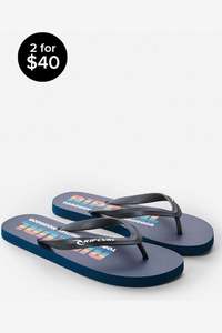 Mens Footwear: ICONS OF SURF BLOOM OPEN TOE - NAVY/RED