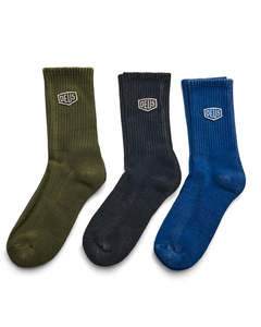 Deus Ex Machina: DEUS EX MACHINA SHIELD GARMENT DYED SOCK - 3 PACK
