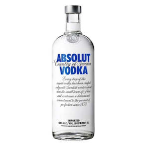 Vodka: Absolut Vodka Original 1 Litre