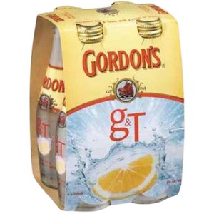 Premixes: Gordons Gin & Tonic RTD 4 x 250ml Bottles