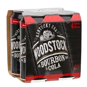 Premixes: Woodstock Bourbon & Cola 5% RTD 4 x 440ml Cans