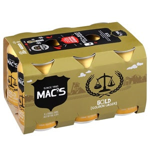 Craft Beer: Mac's Gold Lager 6 x 330ml Cans
