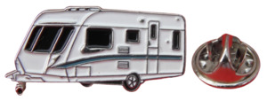 Products: UK Caravan Metal and Enamel Pin Badge - Moutere Caravans