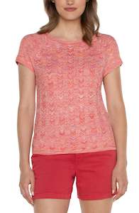 Tops: Liverpool Short Sleeved Raglan Top - Sugar Coral