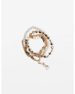 Jewellery: Stella + Gemma - Set of 4 Gold and Pearl Bracelet
