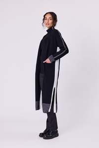 Everyday Essentials: Navy & Co Astral Long Cardigan - Black/Silver