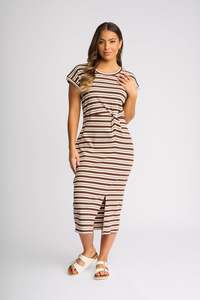 Non Sale: Knewe Parker Dress - Chocolate Ecru