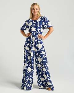Blackstone Juliana Jumpsuit - Ink Mono Leaf