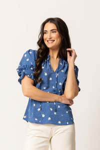Non Sale: Leila & Luca Honey Blouse - Scatter Bloom