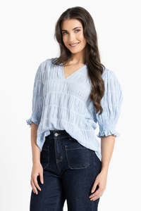 Non Sale: Seeking Lola - Butterfly Top - Sky
