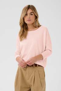 Everyday Essentials: St Tropez Mila Round Neck Pullover - Chalk Pink