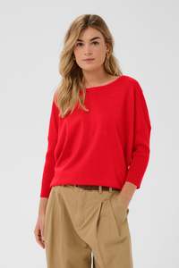 St Tropez Mila Round Neck Pullover - Valiant Poppy