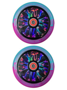 MADD GEAR 120MM HOLOGRAPHIC CORE WHEEL TEAL / PINK (SET OF 2)