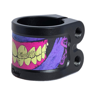 Scooter Parts: CHUBBY BLACK PURPLE GNASHER CLAMP