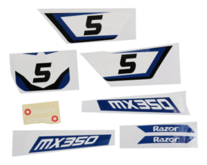 MX350 BLUE DECALS